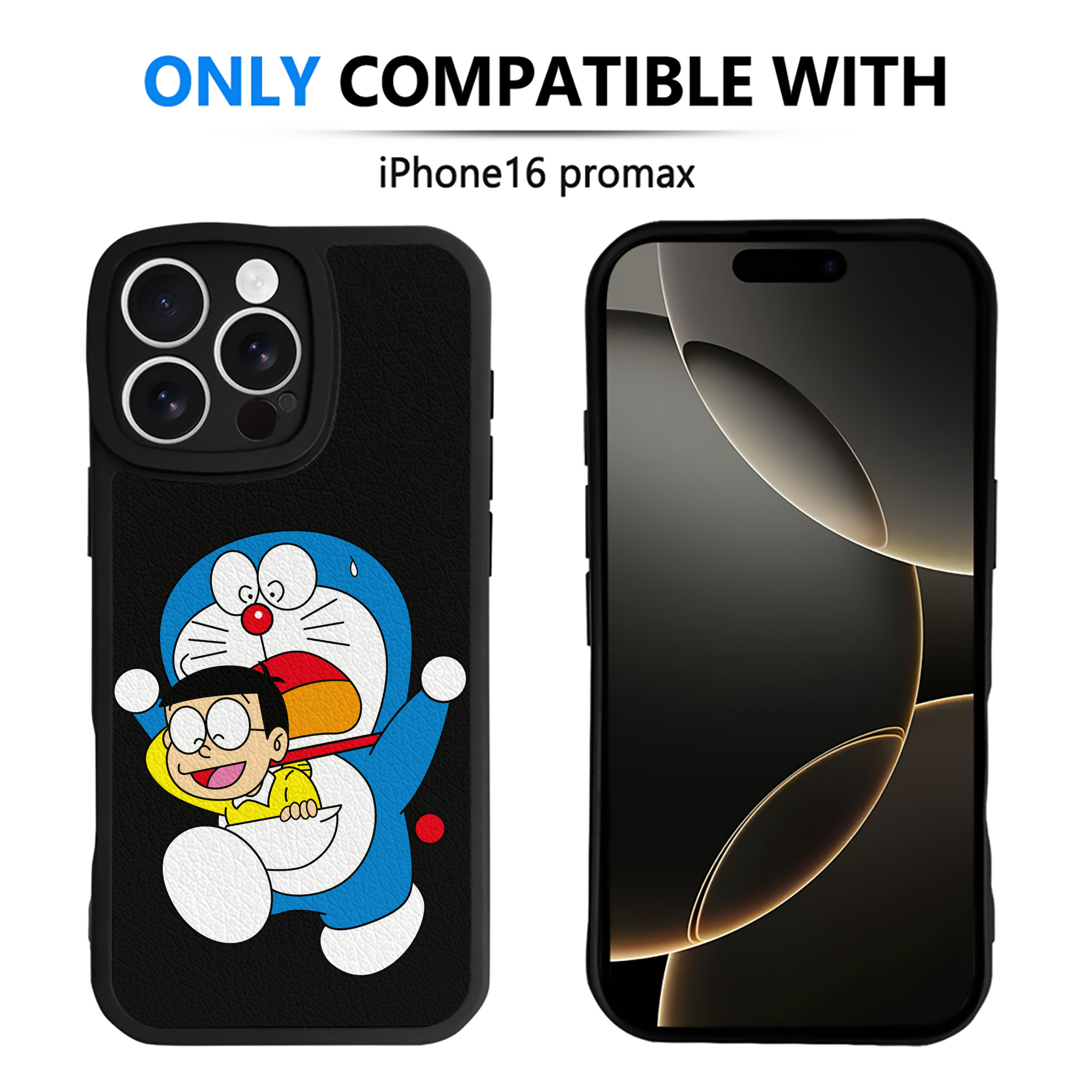 （画像用） ドラえもん Doraemon 【iPhone 16シリーズ対応】シリコンスマホケース（レザー調） 材質：シリコン